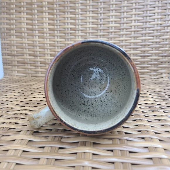 Coffee Tea Ceramic Handmade Handled Mug Cup Green Brown - Picture 8 of 8